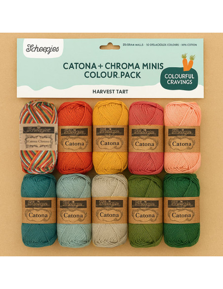 Confezione da 10 gomitoli Scheepjes Catona Colour Pack - Harvest tart