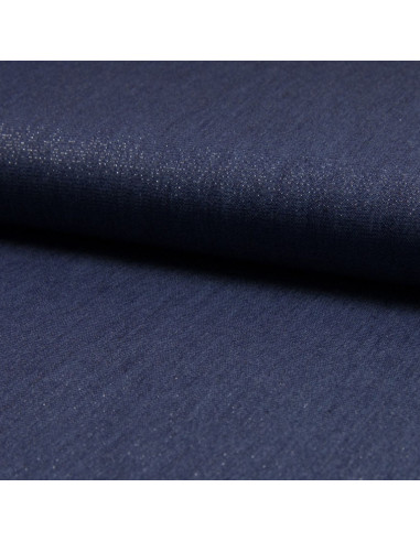 Tessuto chambray lurex - Blu