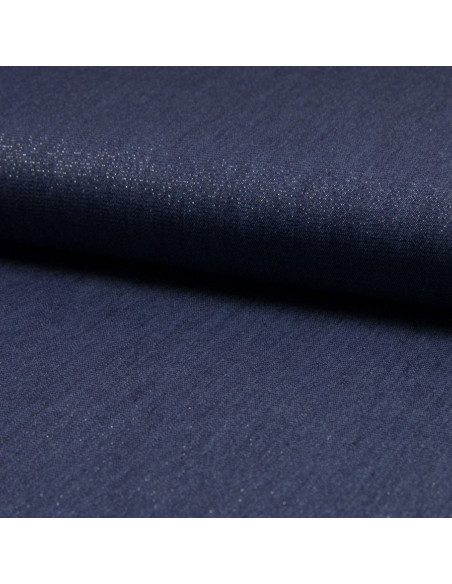 Tessuto chambray lurex - Blu