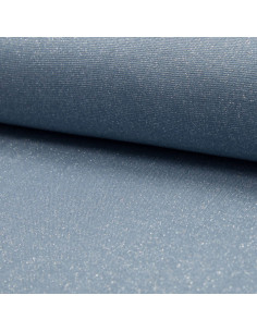 Tessuto jersey bordo costa lurex - Azzurro lurex argento