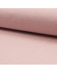 Tessuto jersey bordo costa lurex - Rosa lurex argento