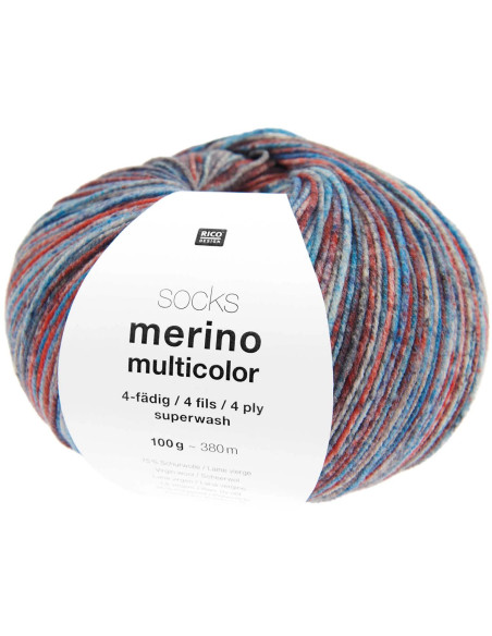 Filato per calze Socks Merino multicolore 4 fili Rico Design