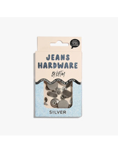 Kit di bottoni jeans e rivetti - Argento 2