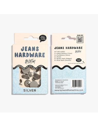 Kit de boutons jeans et rivets - Argent