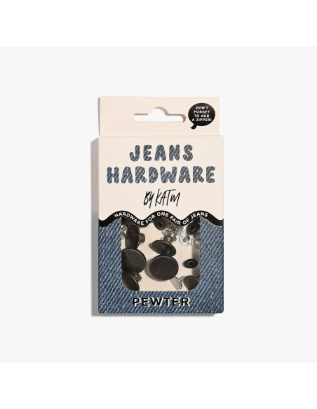 Kit de boutons jeans et rivets - Etain