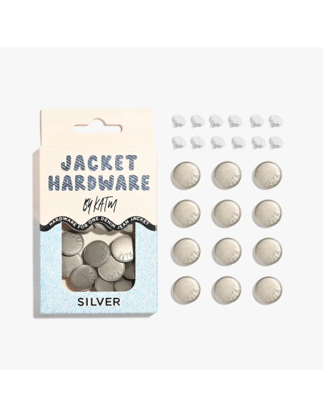Kit di bottoni per giacche di jeans - Argento