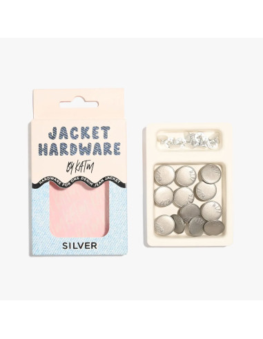 Kit de boutons jeans pour vestes - Argent