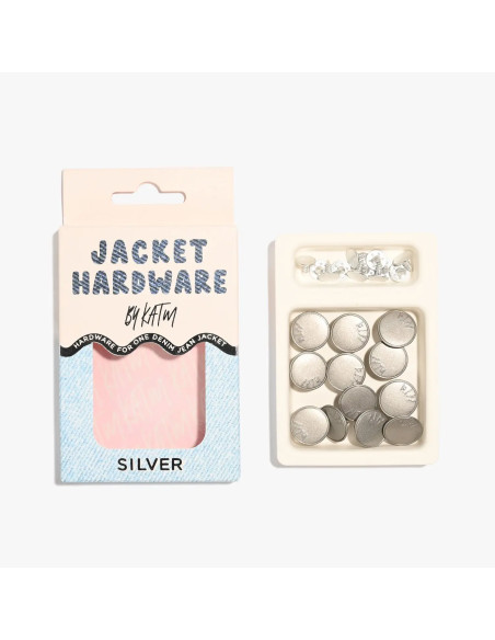 Kit de boutons jeans pour vestes - Argent