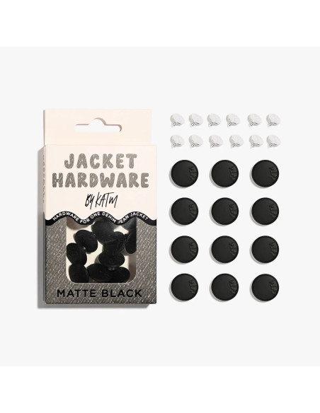Kit di bottoni per giacche in jeans - Nero opaco