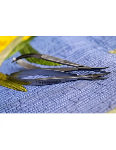 Ciseaux pincette pointe courbe microdentelée 12 cm Apliquick