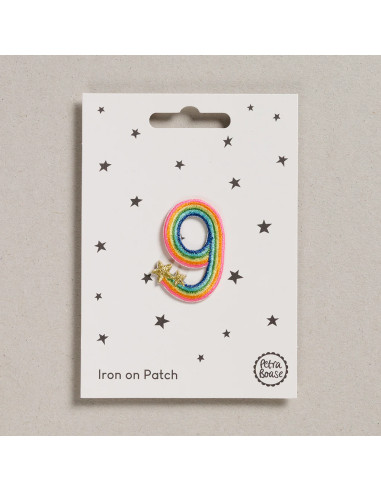 Toppa termoadesiva - Numero 9 arcobaleno