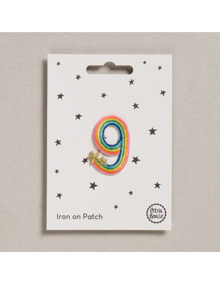 Toppa termoadesiva - Numero 9 arcobaleno