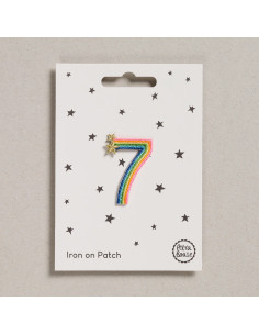 Toppa termoadesiva - Numero 7 arcobaleno