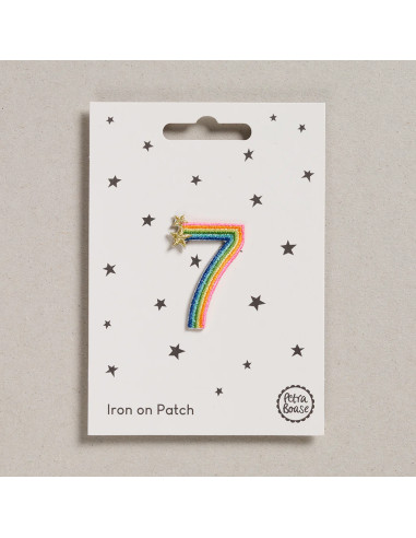 Toppa termoadesiva - Numero 7 arcobaleno