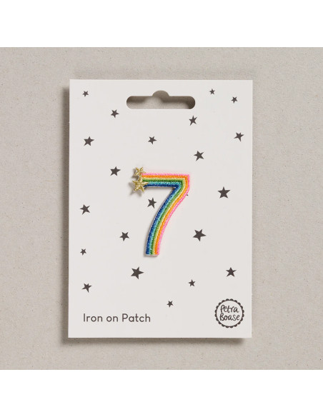 Toppa termoadesiva - Numero 7 arcobaleno
