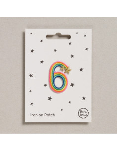 Toppa termoadesiva - Numero 6 arcobaleno