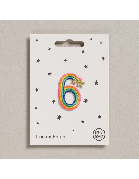 Toppa termoadesiva - Numero 6 arcobaleno