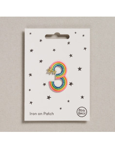 Toppa termoadesiva - Numero 3 arcobaleno