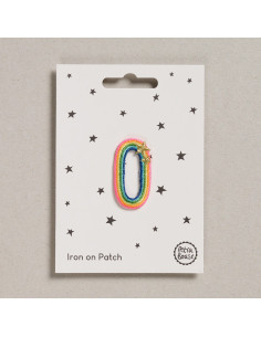 Toppa termoadesiva - Numero 0 arcobaleno
