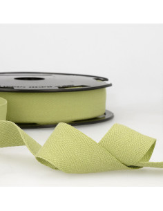 Nastro in cotone a spina di pesce - Verde pistacchio
