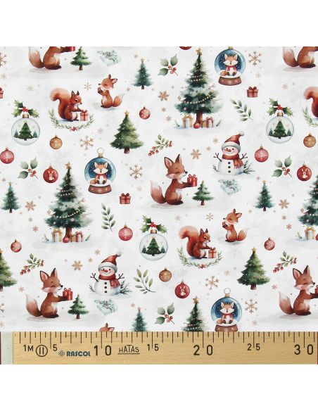 Tessuto popeline di cotone - Dounoël bianco e verde