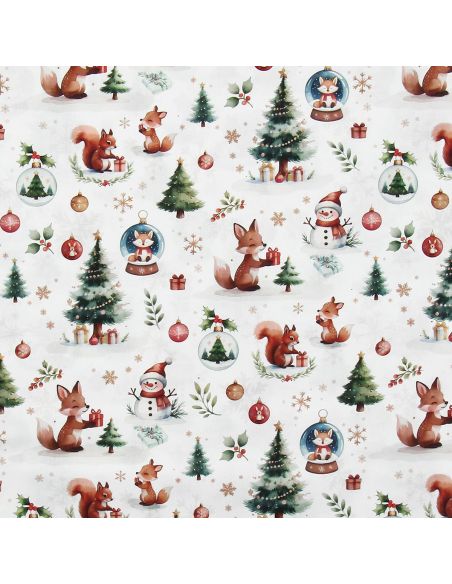 Tessuto popeline di cotone - Dounoël bianco e verde