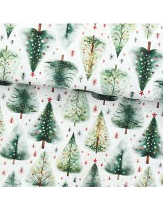 Tessuto popeline di cotone - Ivalo bianco e verde