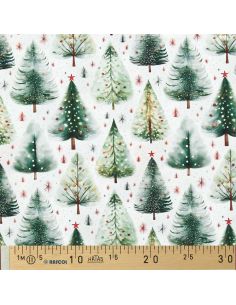 Tessuto popeline di cotone - Ivalo bianco e verde 2