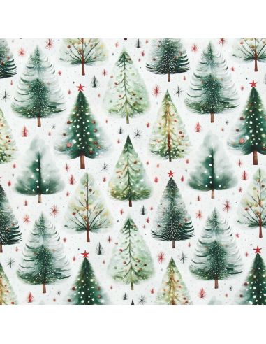 Tessuto popeline di cotone - Ivalo bianco e verde