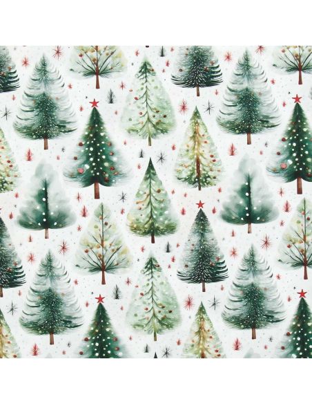 Tessuto popeline di cotone - Ivalo bianco e verde