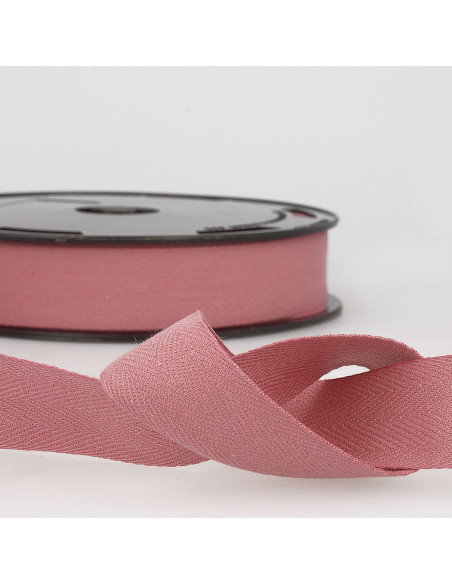 Nastro in cotone a spina di pesce - Rosa antico