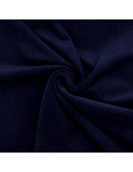 Tessuto velluto a coste cotone - Blu marino