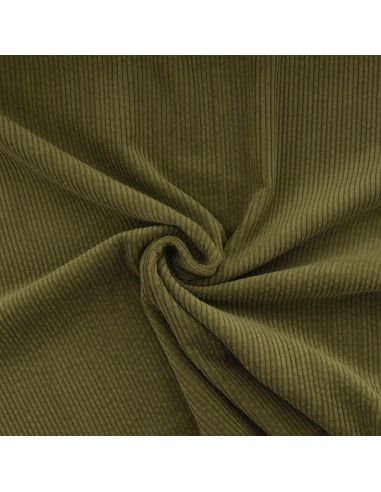 Tessuto velluto a coste cotone - Oliva