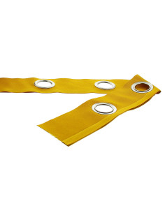 Fascia con occhielli argento opaco - Giallo senape