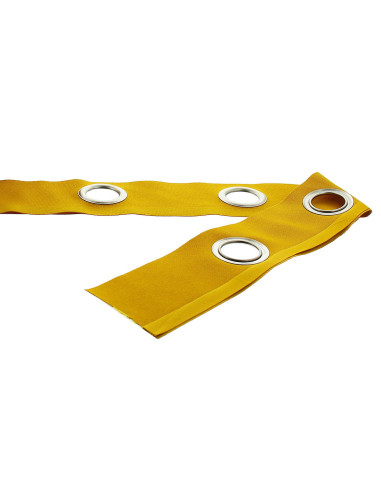 Fascia con occhielli argento opaco - Giallo senape