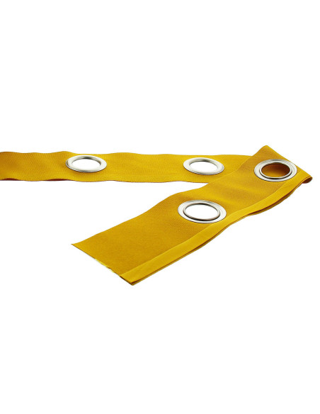 Fascia con occhielli argento opaco - Giallo senape