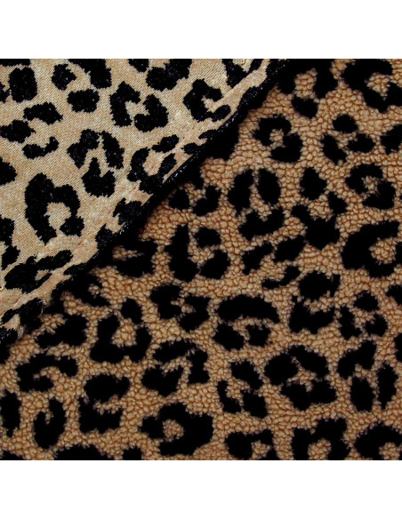 Tessuto pelliccia bouclé Teddy - Leopardo