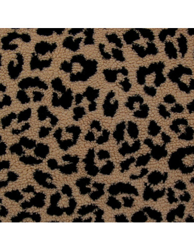 Tessuto pelliccia bouclé Teddy - Leopardo