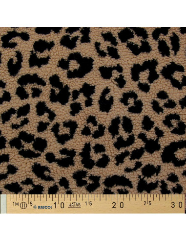 Tessuto pelliccia bouclé Teddy - Leopardo