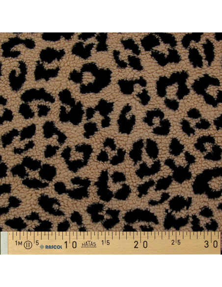 Tessuto pelliccia bouclé Teddy - Leopardo