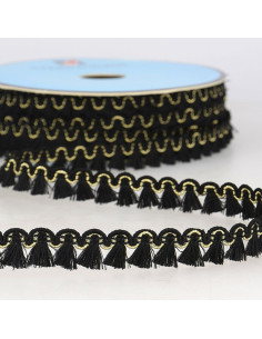 Gala frange lurex 12 mm - Nero