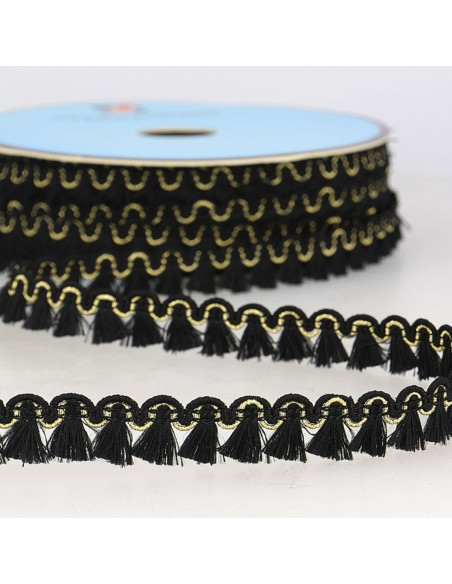 Gala frange lurex 12 mm - Nero