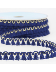Gallone frange lurex 12 mm - Blu marino