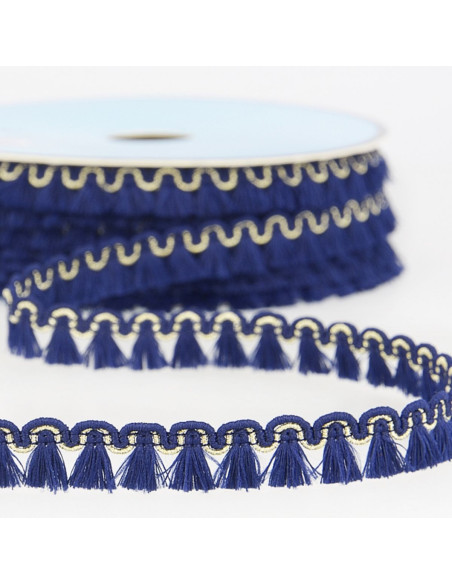 Gallone frange lurex 12 mm - Blu marino