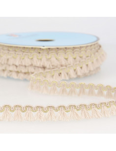 Gala frange lurex 12 mm - Beige chiaro