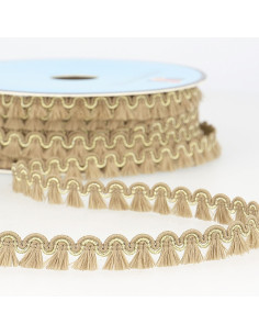 Gallone frange lurex 12 mm - Beige scuro