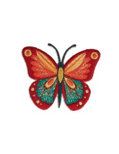Patch termoadesivo a forma di farfalla - Rosso, rosa e turchese