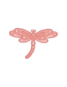 Toppa termoadesiva libellula pizzo - Rosa