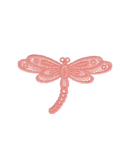 Toppa termoadesiva libellula pizzo - Rosa