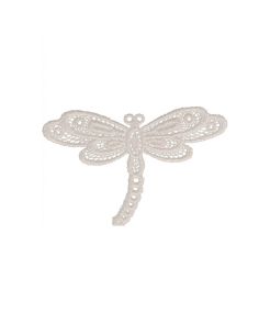 Toppa termoadesiva libellula pizzo - Bianco
